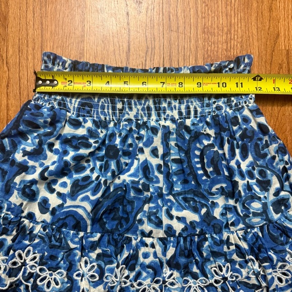 House of Harlow 1960 Melba Blue Floral Print Tiered Embroidered Skirt size S - Picture 10 of 10